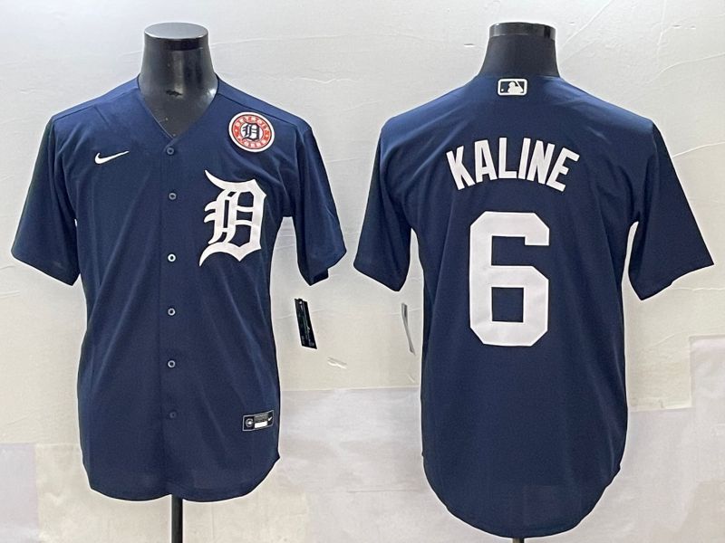 Men 2025 Detroit Tigers 6 Kaline Dark Blue Game Nike MLB Jersey style 8
